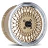 1979-1993 SVE Mustang Fox Body 4 Lug Mesh Wheel & Tire Kit - Classic Gold - 17x8 - HTR Z5 Tires