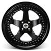 1979-93 Mustang SVE 4 Lug SC Wheel Kit - 18x8.5/10  - Black w/ Rivets