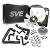 1986-93 Mustang SVE Aluminum Radiator & Stock Fan Kit  - Black 5.0
