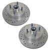 1993 Mustang Cobra PowerStop Front Brake Rotor Kit - Drilled & Slotted - 11"