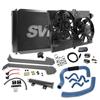 1986-93 Mustang SVE Aluminum Radiator & Contour Fan Kit with HD Hoses  - Black 5.0