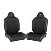 Corbeau Baja RS Reclining Suspension Seat Pair - Vinyl w/ Cloth Inserts - Black