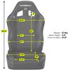 Corbeau Baja XRS Reclining Suspension Seat Pair - Vinyl - Black