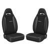 Corbeau Moab Seat Pair - Vinyl w/ Cloth Inserts - Black