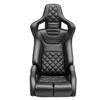 Corbeau RRB Pair - Diamond Pattern  - Black Vinyl w/ Black Stitching