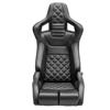 Corbeau  RRB Pair - Diamond Pattern  - Black Vinyl w/ White Stitching