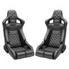 Corbeau  RRB Pair - Diamond Pattern  - Black Vinyl w/ White Stitching