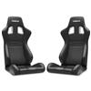 Corbeau Evolution X Seat - Pair Black Vinyl/Carbon w/ Black Stitch