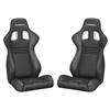 Corbeau Evolution X Seat - Pair Black Vinyl/Carbon w/ Black Stitch