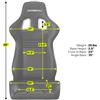 Mustang Corbeau Evolution X Seat - Pair Black Vinyl/Carbon w/ Red Stitch
