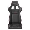 Mustang Corbeau Evolution X Seat - Pair Black Vinyl/Carbon w/ Red Stitch