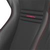 Mustang Corbeau Evolution X Seat - Pair Black Vinyl/Carbon w/ Red Stitch
