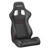 Mustang Corbeau Evolution X Seat - Pair Black Vinyl/Carbon w/ Red Stitch