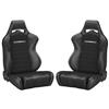 Mustang Corbeau LG1 Cloth Seat Pair - Black
