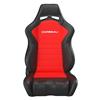 Mustang Corbeau LG1 Cloth Seat Pair - Black w/ Red Insert