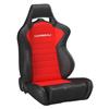 Mustang Corbeau LG1 Cloth Seat Pair - Black w/ Red Insert