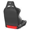 Mustang Corbeau LG1 Cloth Seat Pair - Black w/ Red Insert