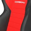 Mustang Corbeau LG1 Cloth Seat Pair - Black w/ Red Insert