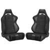Mustang Corbeau LG1 Microsuede Seat Pair - Black
