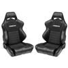 Mustang Corbeau LG1 Cloth Seat Pair - Black