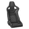 Corbeau  RRB Pair - Diamond Pattern  - Black Vinyl w/ White Stitching