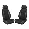 Black Corbeau Vinyl Sport Seat Pair - Cloth Insert
