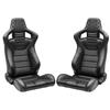 Corbeau Sportline RRS Racing Seat Pair  - Black Vinyl Diamond/White Stitching