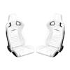 Corbeau Sportline RRS Racing Seat Pair  - White Vinyl/Black Stitching 