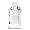 Corbeau Sportline RRS Racing Seat Pair  - White Vinyl/Black Stitching 