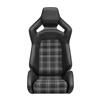 Corbeau Sportline RRX Reclining Seat - Black Vinyl w/ White Plaid Cloth