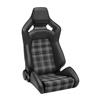 Corbeau Sportline RRX Reclining Seat - Black Vinyl w/ White Plaid Cloth