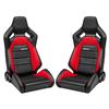 Corbeau Sportline RRX Reclining Seat - Black W/ Red Insert