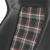 Corbeau Sportline RRX Reclining Seat - Black Vinyl w/ Red Plaid Cloth