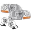 1999-00 F-150 SVT Lightning 01-04 Style Headlight & Fog Light Kit  - Clear Lens