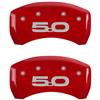 2015-23 Mustang MGP Caliper Covers - Mustang/5.0  - Red - 6 Piston