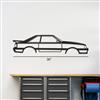 1987-93 Mustang Silhouette Metal Wall Art - Hatchback With Wing