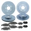1999-2004 Mustang StopTech Rotor & Hawk Pad Kit - Drilled & Slotted - GT/V6