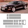 2007-2008 Mustang Phoenix Graphix Shelby GT Stripe Kit w/ Side Stripes- Silver