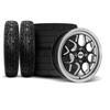 1979-93 Mustang SVE 4 Lug Drag Comp Wheel & Tire Kit - 17x4.5 & 15x10  - Gloss Black - M/T Tires