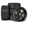 1979-93 Mustang SVE 4 Lug SC Wheel & Sumitomo Tire Kit - 17x8/10 - Gloss Black