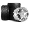 1979-93 Mustang 5 Lug Pony Wheel & Nitto Tire Kit  - 17x8/9 - Chrome
